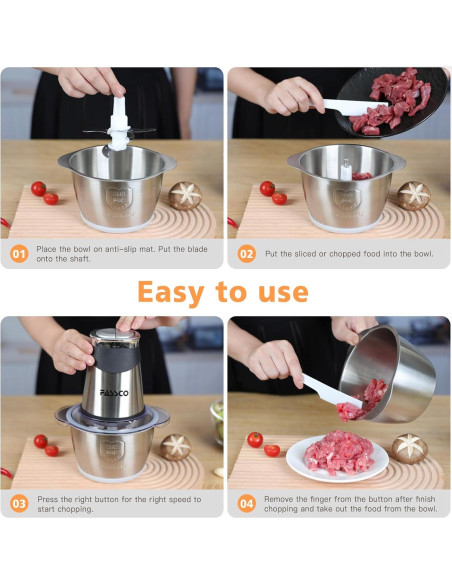 Procesador de Alimentos FASSCO AMJ-217A 400W 2L 2 Velocidades Procesador de Alimentos FASSCO AMJ-217A 400W 2L 2 Velocidades