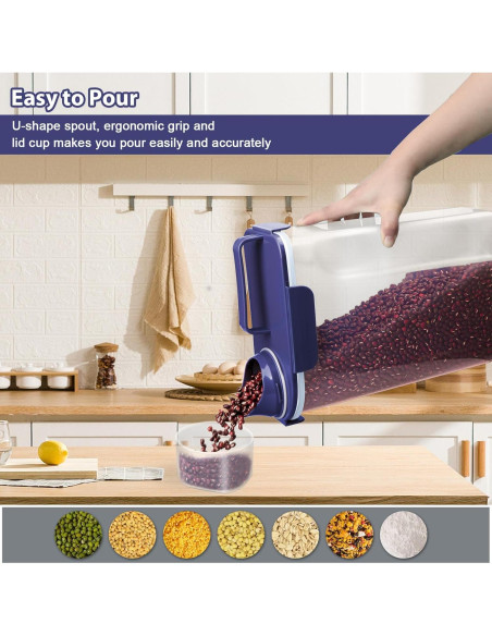 Contenedor de Almacenamiento de Arroz Komzon 4,54 kg Hermético Contenedor de Almacenamiento de Arroz Komzon 4,54 kg Hermético