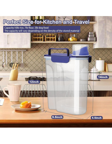 Contenedor de Almacenamiento de Arroz Komzon 4,54 kg Hermético