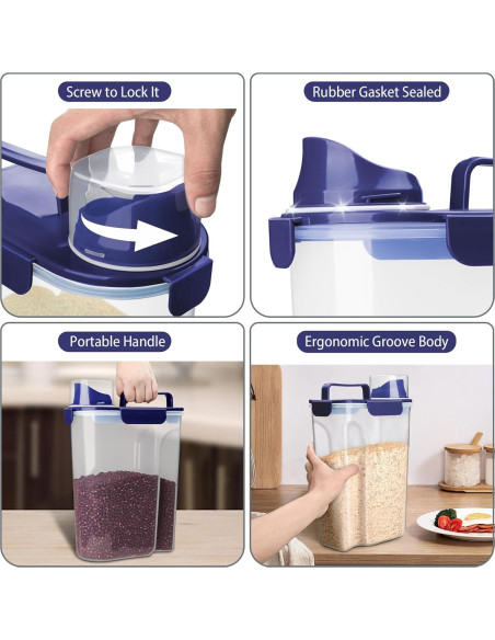 Contenedor de Almacenamiento de Arroz Komzon 4,54 kg Hermético Contenedor de Almacenamiento de Arroz Komzon 4,54 kg Hermético