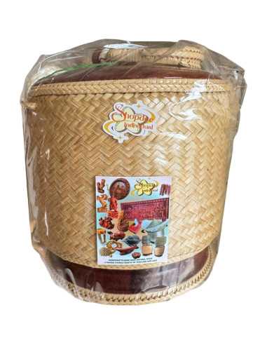 Contenedor de arroz pegajoso Shopdee, tejido a mano, 15 cm