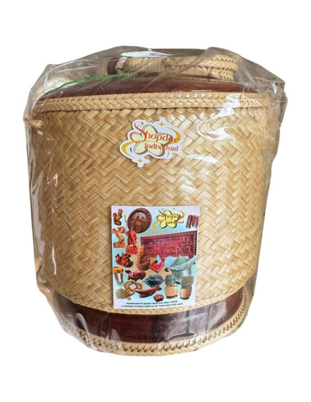 Contenedor de arroz pegajoso Shopdee, tejido a mano, 15 cm