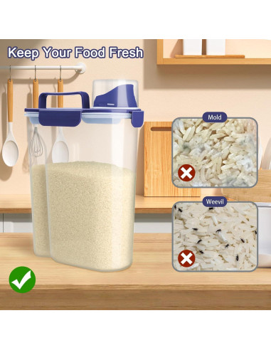 Contenedor de Almacenamiento de Arroz Komzon 4,54 kg Hermético