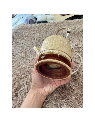 Contenedor de arroz pegajoso Shopdee, tejido a mano, 15 cm