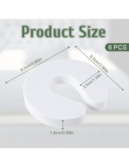 6 Topes de Puerta Anti Golpe Yuomeaz, Espuma EVA Blanca