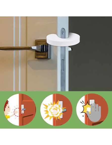 6 Topes de Puerta Anti Golpe Yuomeaz, Espuma EVA Blanca