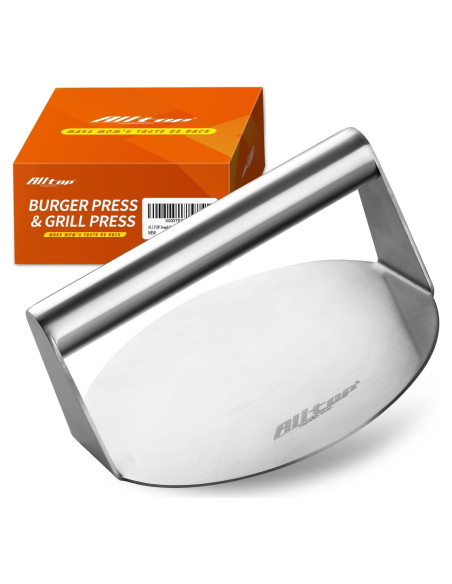 ALLTOP Prensa de Hamburguesas Acero Inoxidable 14 cm