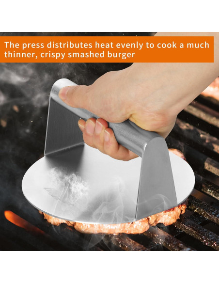 ALLTOP Prensa de Hamburguesas Acero Inoxidable 14 cm