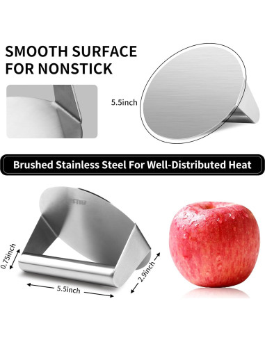 ALLTOP Prensa de Hamburguesas Acero Inoxidable 14 cm