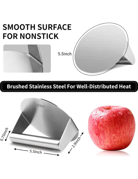 ALLTOP Prensa de Hamburguesas Acero Inoxidable 14 cm