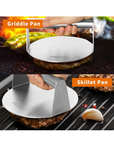 ALLTOP Prensa de Hamburguesas Acero Inoxidable 14 cm