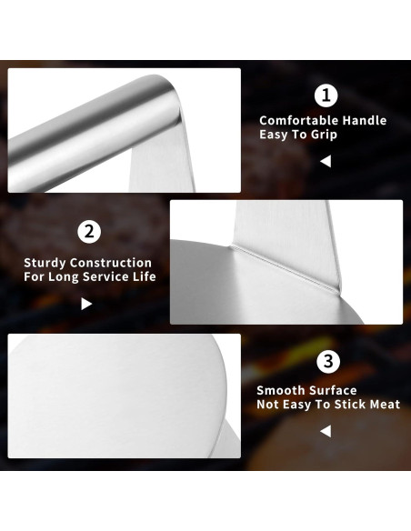 ALLTOP Prensa de Hamburguesas Acero Inoxidable 14 cm