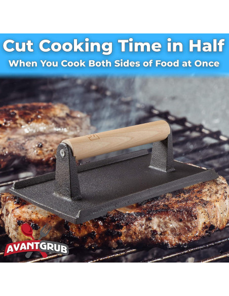 Prensa de Carne Hierro Fundido Avant Grub 2 Piezas 22,86x12,7cm