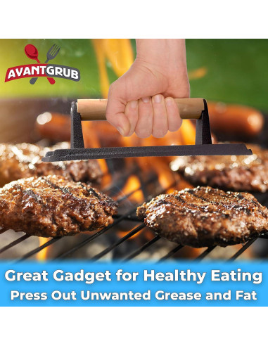 Prensa de Carne Hierro Fundido Avant Grub 2 Piezas 22,86x12,7cm