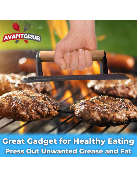 Prensa de Carne Hierro Fundido Avant Grub 2 Piezas 22,86x12,7cm