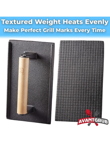 Prensa de Carne Hierro Fundido Avant Grub 2 Piezas 22,86x12,7cm