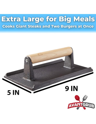 Prensa de Carne Hierro Fundido Avant Grub 2 Piezas 22,86x12,7cm