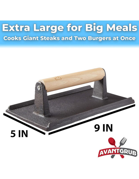 Prensa de Carne Hierro Fundido Avant Grub 2 Piezas 22,86x12,7cm