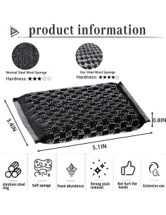Esponjas de Acero Inoxidable EdgeVue 0.8LX para Fregar 2