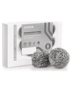 Estropajos de Acero Inoxidable COOLJOB - Paquete de 6