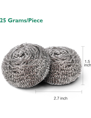 Estropajos de Acero Inoxidable COOLJOB - Paquete de 6