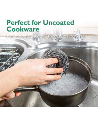 Estropajos de Acero Inoxidable COOLJOB - Paquete de 6