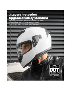 Casco de Motocicleta ILM 317 Blanco XL Certificado DOT 2