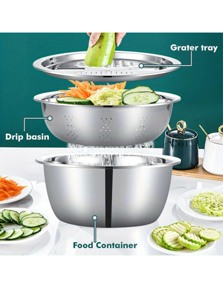 Basin de Acero Inoxidable Multifuncional AstroScape 28cm