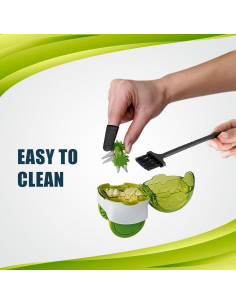 Rodillo Picador de Ajo KITBECOOK Verde con Pelador y Cepillo 2
