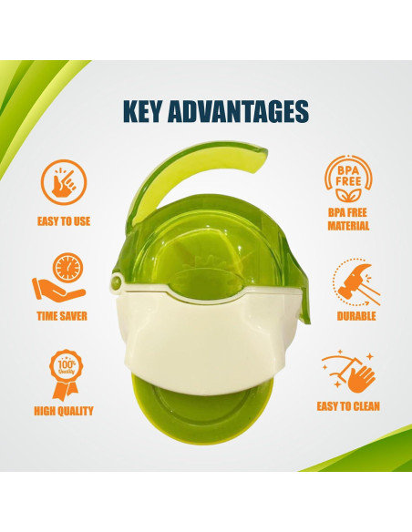 Rodillo Picador de Ajo KITBECOOK Verde con Pelador y Cepillo