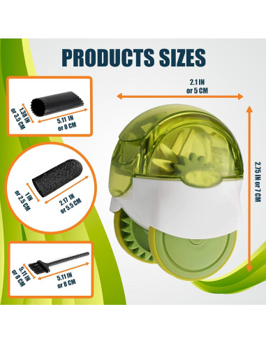 Rodillo Picador de Ajo KITBECOOK Verde con Pelador y Cepillo