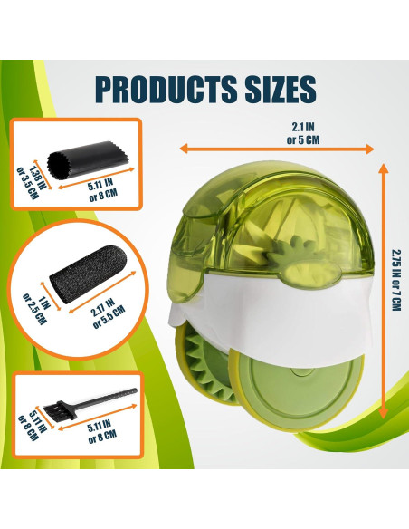 Rodillo Picador de Ajo KITBECOOK Verde con Pelador y Cepillo