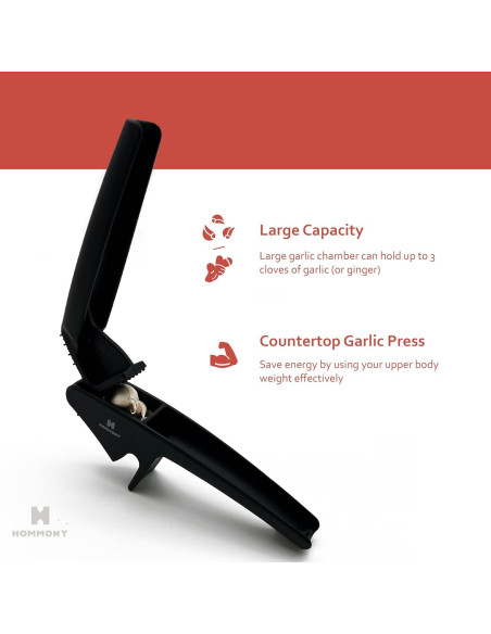 Prensa de Ajo Hommony XP630, Plástico Duradero, Apta para Lavavajillas