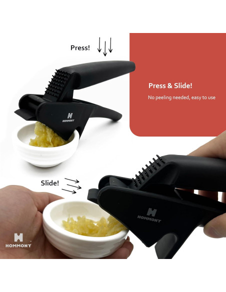 Prensa de Ajo Hommony XP630, Plástico Duradero, Apta para Lavavajillas