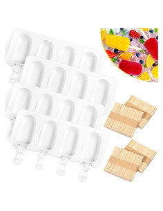 Molde de Helado de Silicona Perthlin 4 Cavidades Blanco