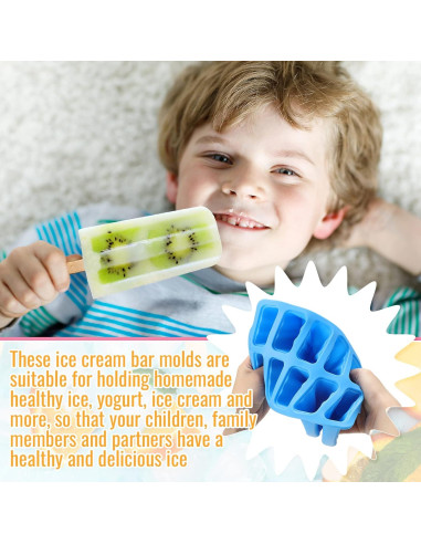 Juego de Moldes de Helados Hoolerry 4 Piezas Silicona 10 Cavidades