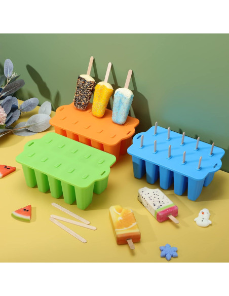 Juego de Moldes de Helados Hoolerry 4 Piezas Silicona 10 Cavidades Juego de Moldes de Helados Hoolerry 4 Piezas Silicona 10 Cavidades