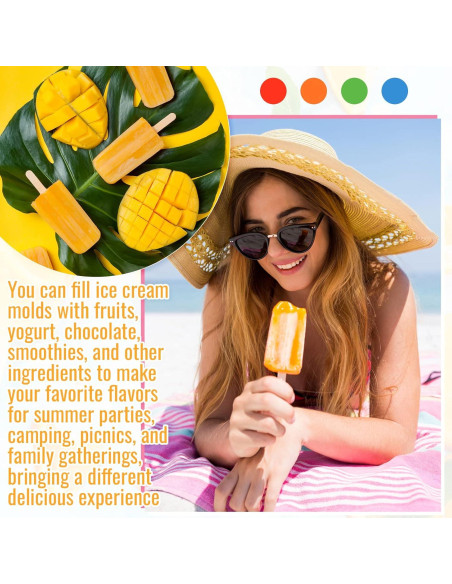 Juego de Moldes de Helados Hoolerry 4 Piezas Silicona 10 Cavidades Juego de Moldes de Helados Hoolerry 4 Piezas Silicona 10 Cavidades