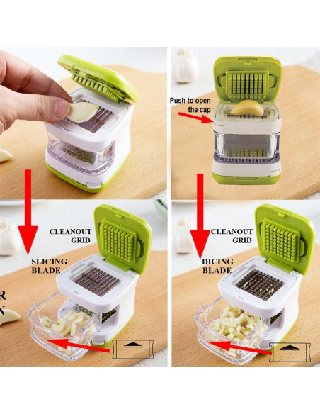 Cortador Picador de Ajo y Jengibre NuevoFerU Verde
