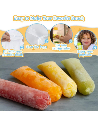 100 Bolsas de Plástico para Helados MAQIHAN 30x10 cm