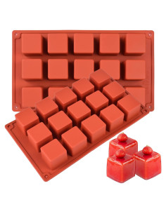 Molde de Silicona Cuadrado Goensjt 2 Piezas 15 Cavidades