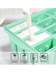 Moldes de Popsicles de Silicona HoneTeek 12 Piezas Verde 2