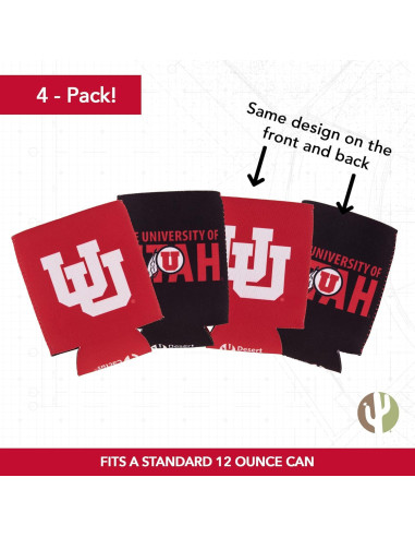 Aislante de Lata Neopreno Desert Cactus Utah Utes 1 Paquete