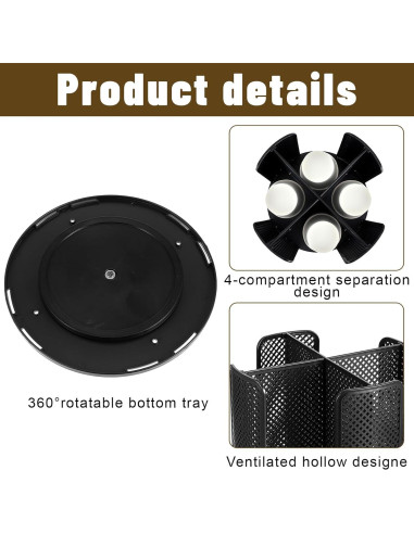 Dispensador de Tazas de Papel Rotatorio Ubamdom 2 Pcs Negro