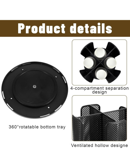 Dispensador de Tazas de Papel Rotatorio Ubamdom 2 Pcs Negro