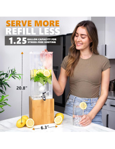 Dispensador de Bebidas Acrílico Ksestor 4.73 L con Soporte 2