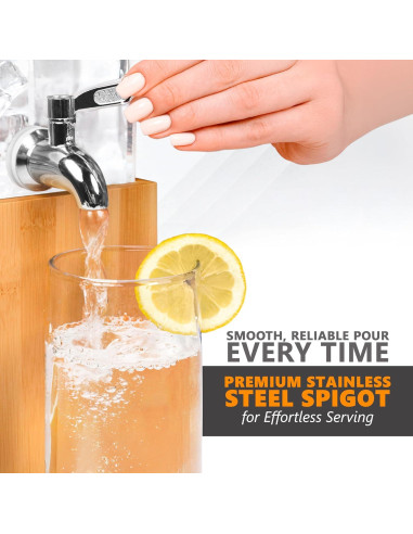 Dispensador de Bebidas Acrílico Ksestor 4.73 L con Soporte