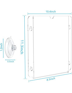 Soporte Acrílico para Carteles PecMuikee 21.5x28cm con Ventosas (2 Pcs) 2
