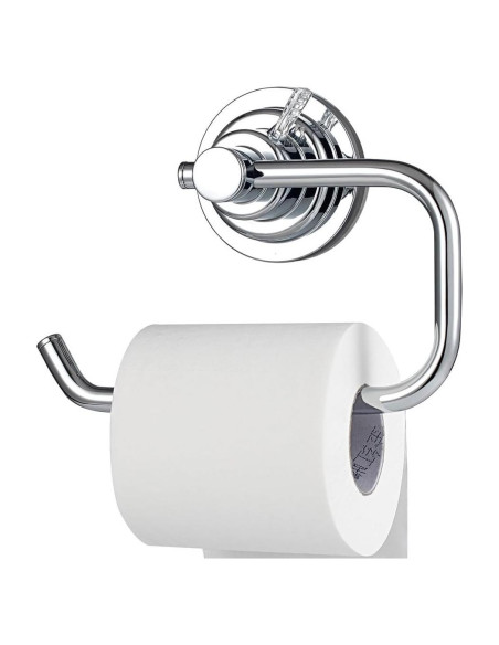 Soporte de Papel Higiénico BOPai con Ventosa Cromo 3,4 kg
