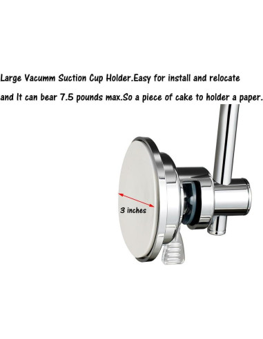 Soporte de Papel Higiénico BOPai con Ventosa Cromo 3,4 kg